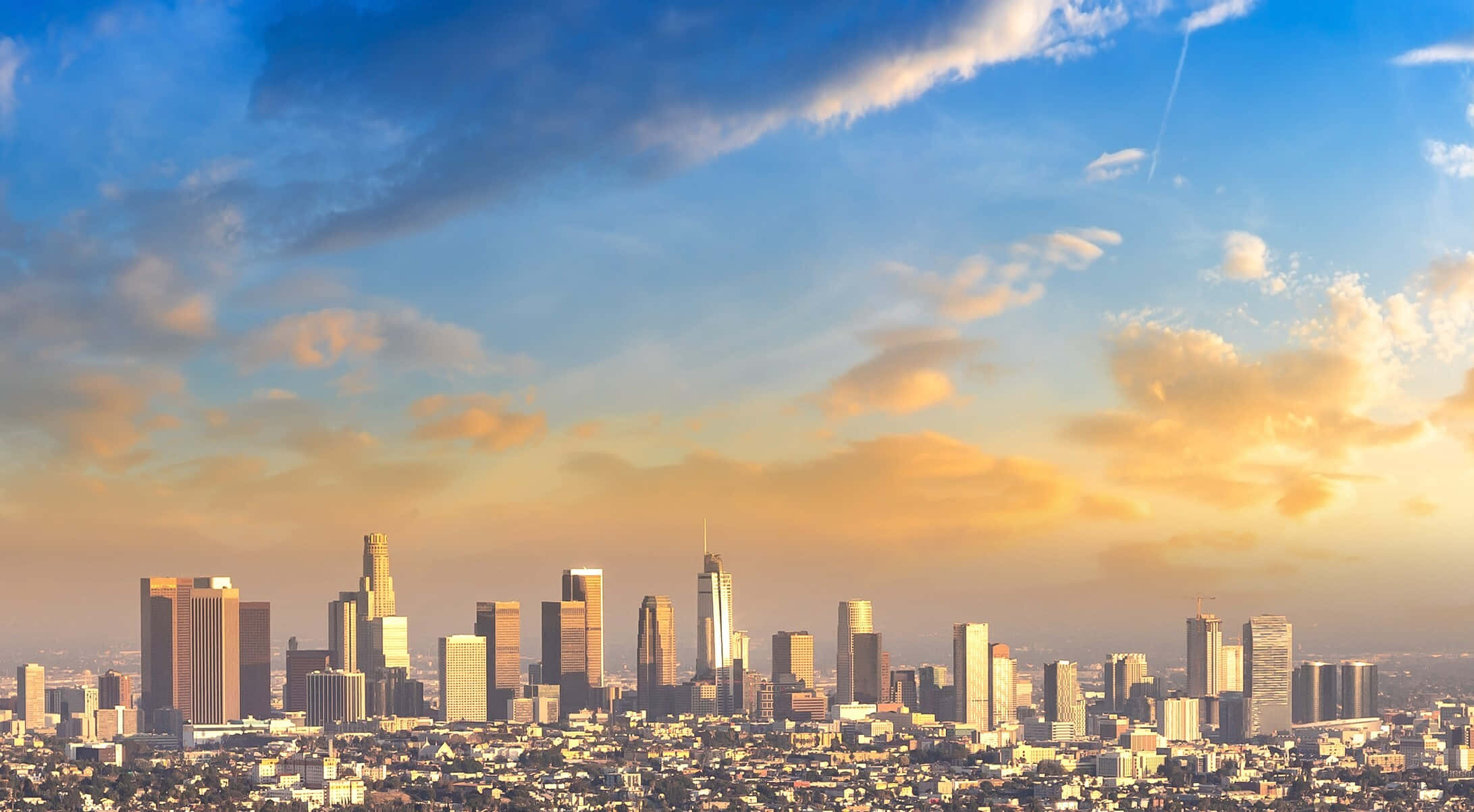 Los Angeles, color gradient, sunset, Full HD Desktop Wallpaper