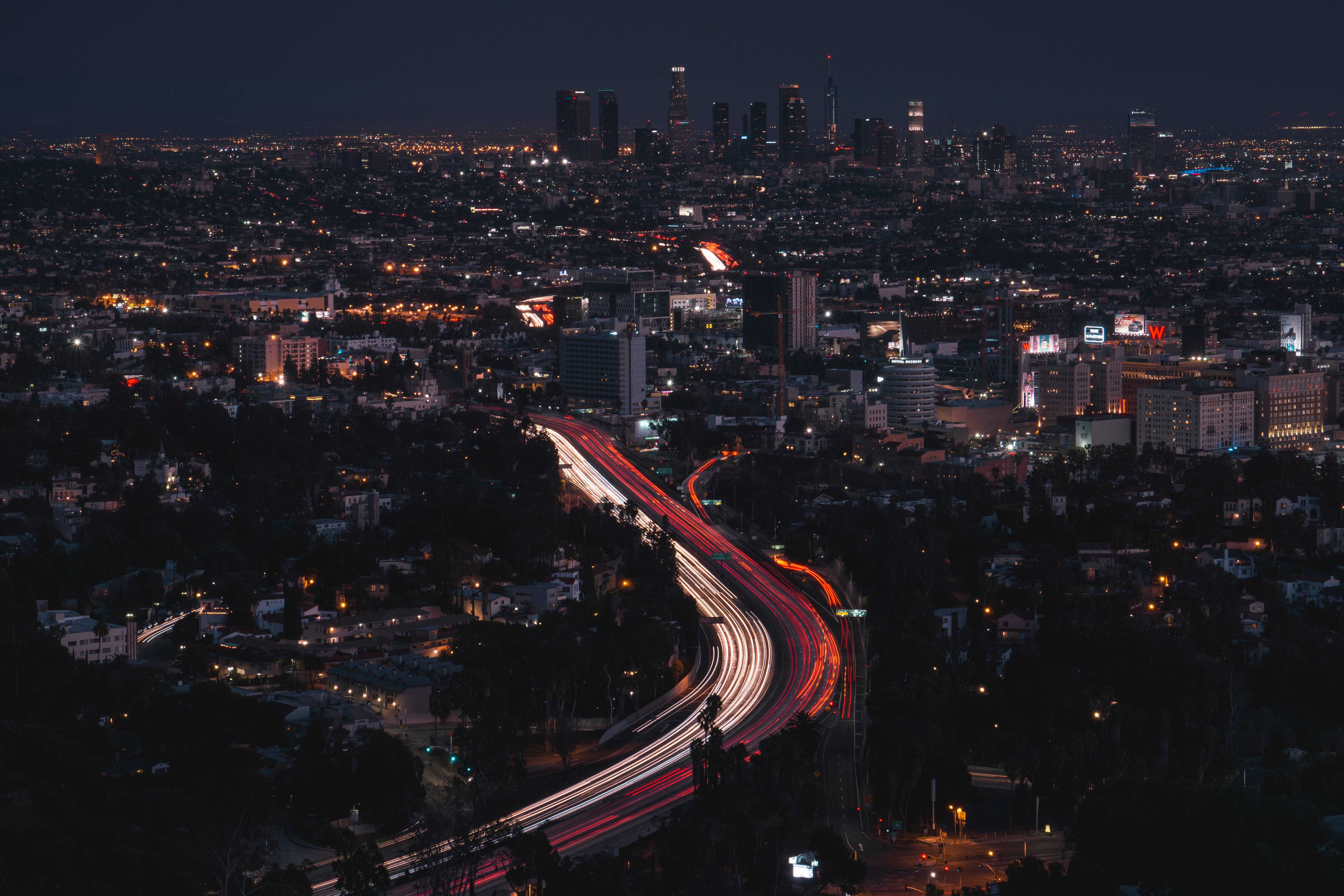 Los Angeles, night, aerial view, 5K Desktop Wallpaper