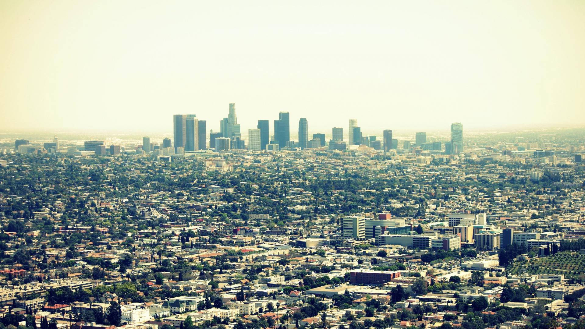 Los Angeles, skyline, downtown skyline, Full HD Desktop Wallpaper