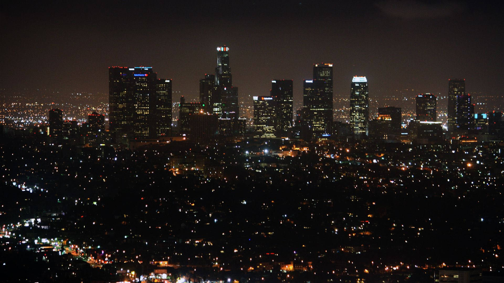 Los Angeles, cityscape, night, Full HD Desktop Wallpaper