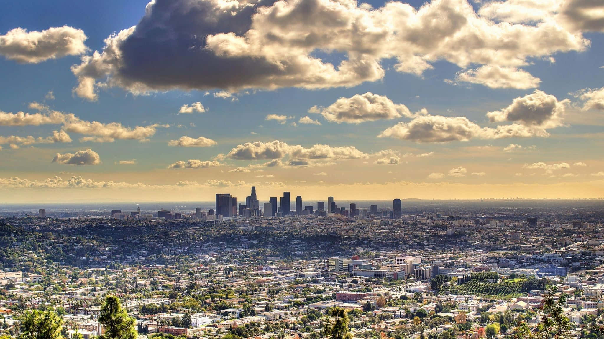 Los Angeles, urban skyline, panoramic view, Full HD Desktop Wallpaper