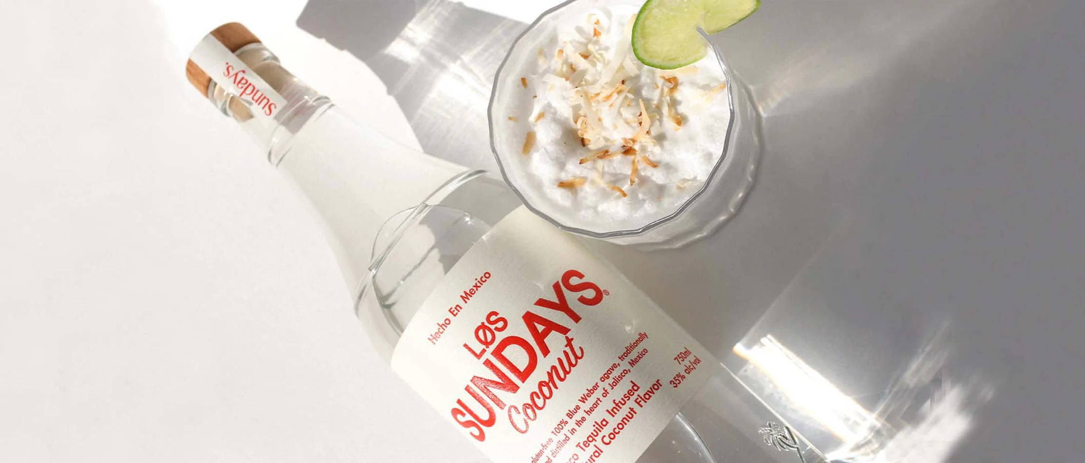 Les Sundays Coconut vodka, Toasted Coconut Margarita, clear bottle, Full HD Desktop Wallpaper