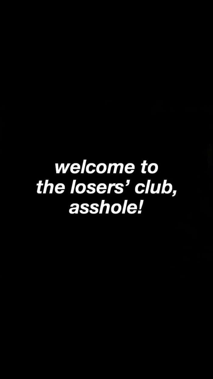 Losers Club, black background, white text, SD Phone Wallpaper