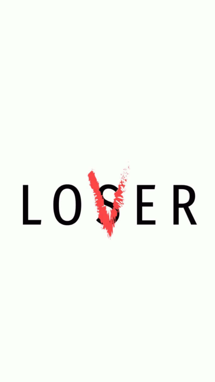 LOSER, black letters, red paint splatter, SD Phone Wallpaper