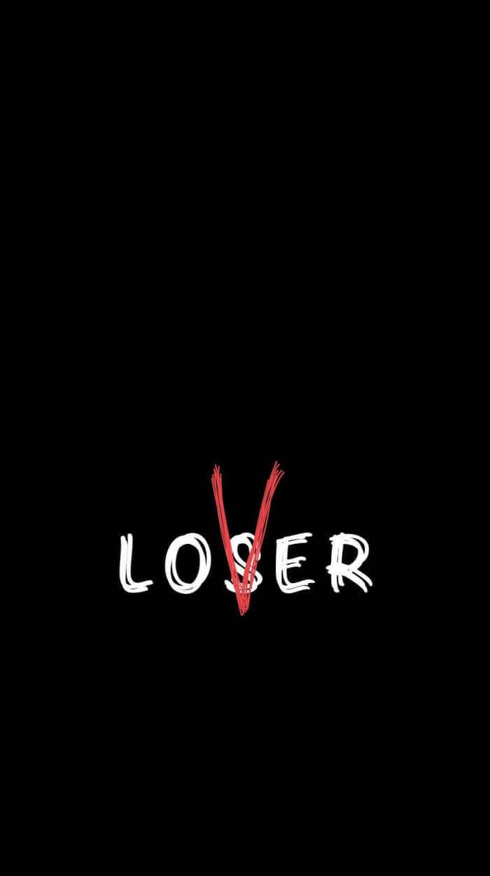 Losers Club, white graffiti-style text, red slashed V, SD Phone Wallpaper
