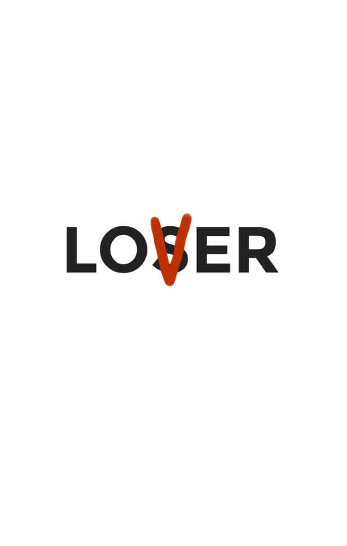 Losers Club, bold black letters, vibrant orange V, SD Phone Wallpaper