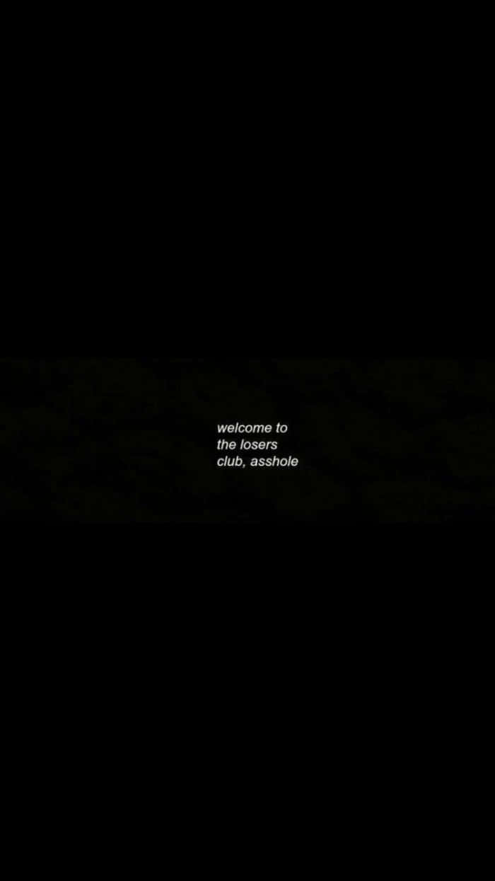 Losers Club, black screen, white text, SD Phone Wallpaper