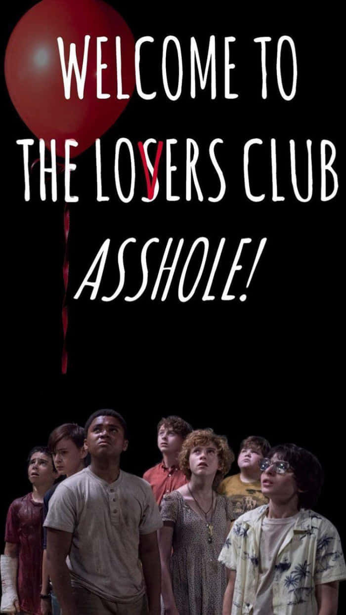 Losers Club, red balloon, black background, SD Phone Wallpaper