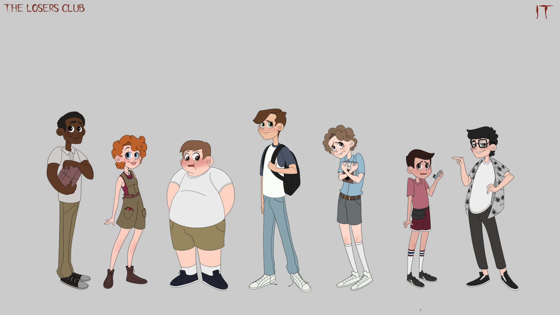 Losers Club, The Losers Club, Seven animated characters, Full HD Desktop Wallpaper