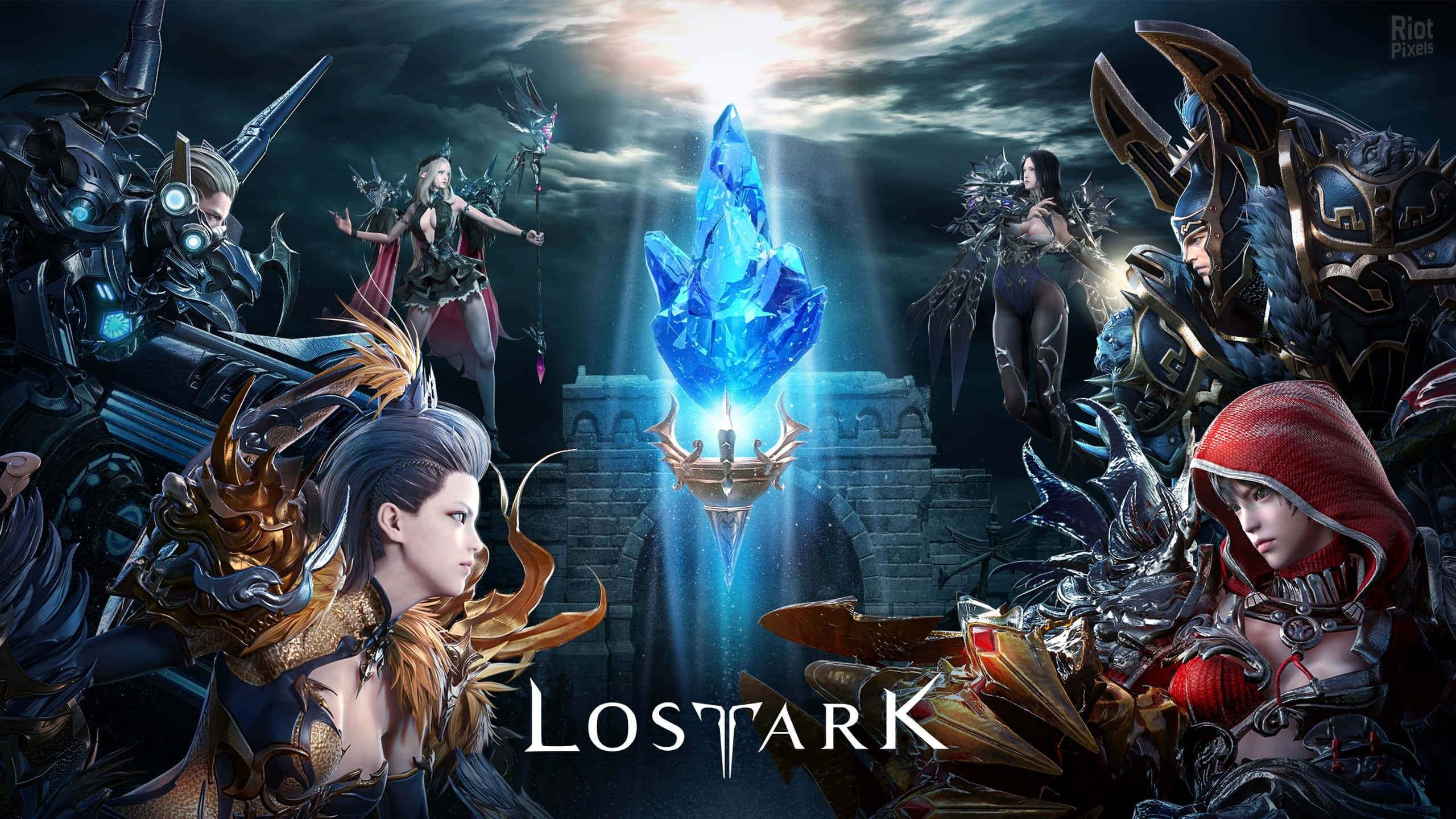 Lost Ark Game, fantasy warriors, ornate armor, 2K Desktop Wallpaper