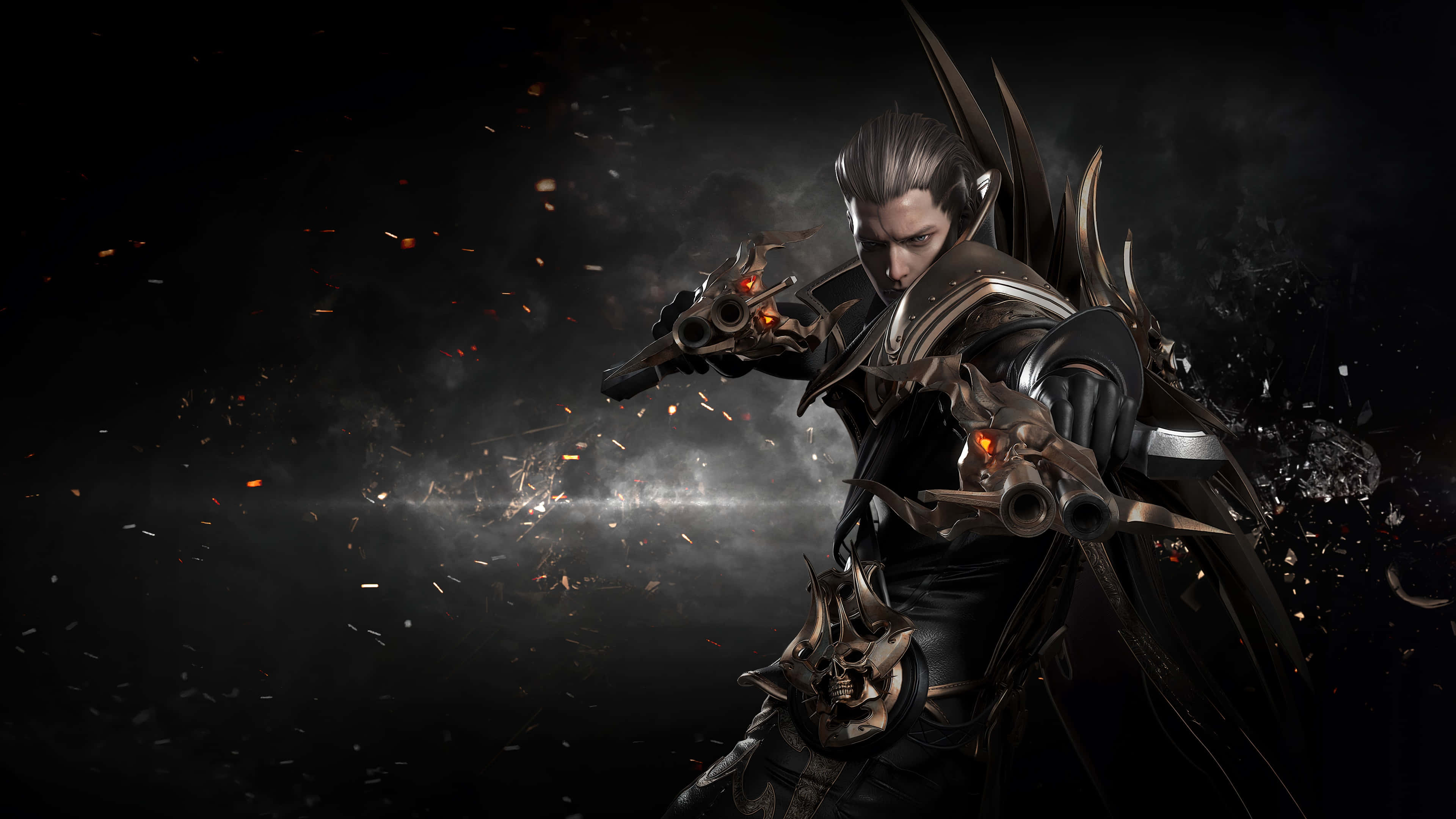 Lost Ark Game, dark fantasy warrior, ornate armor, 4K Desktop Wallpaper