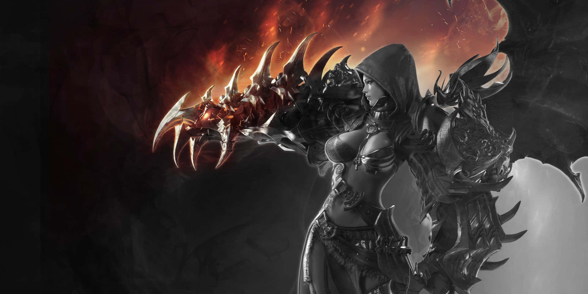 Lost Ark Game, dark fantasy warrior, spiked armor, Full HD Desktop Wallpaper