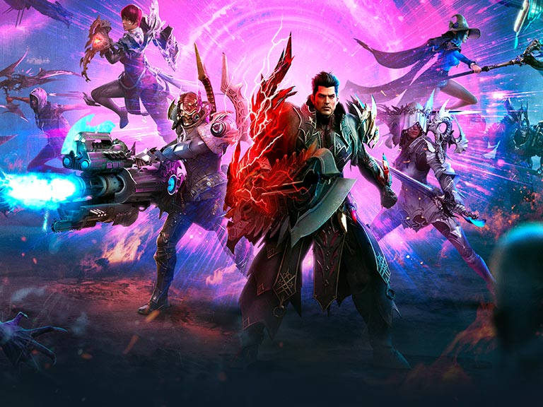 Lost Ark Game, fantasy warriors, glowing armor, SD Desktop Wallpaper