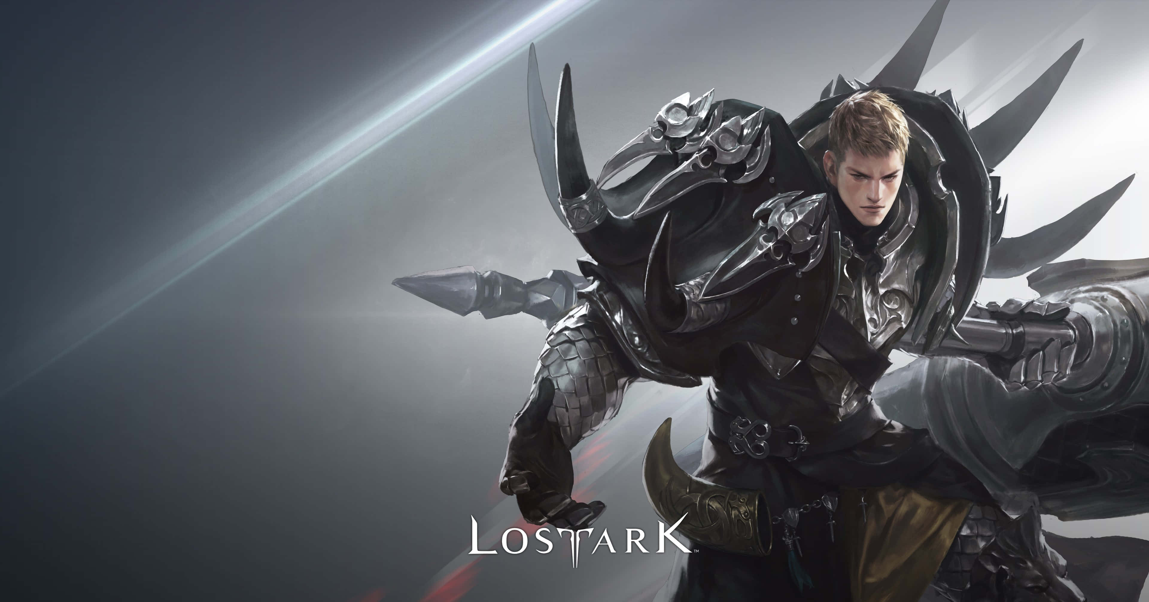 Lost Ark Game, armored warrior, spiked pauldrons, 4K Desktop Wallpaper