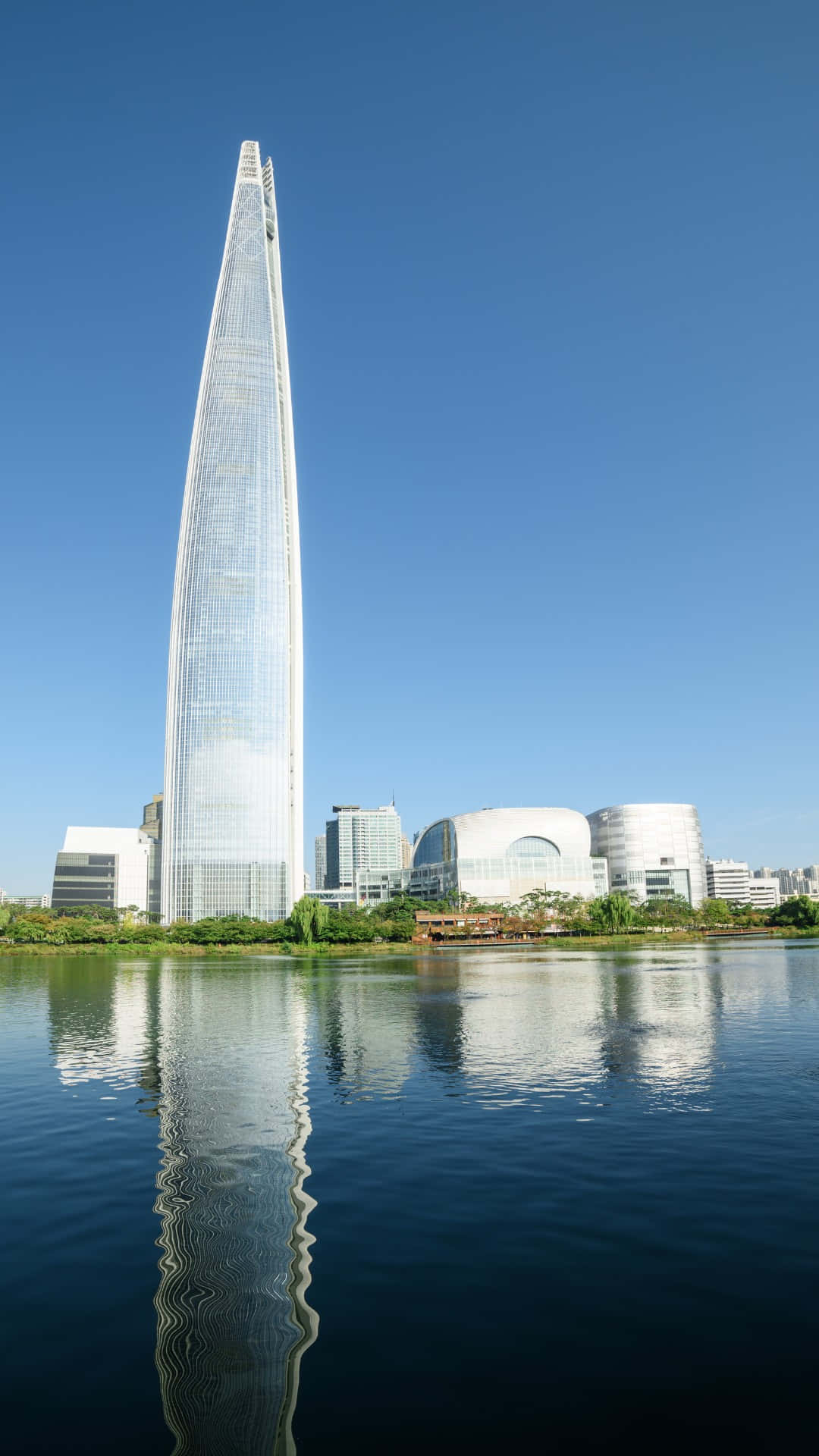 Lotte World Tower, glass skyscraper, pointed spire, Full HD Phone Wallpaper