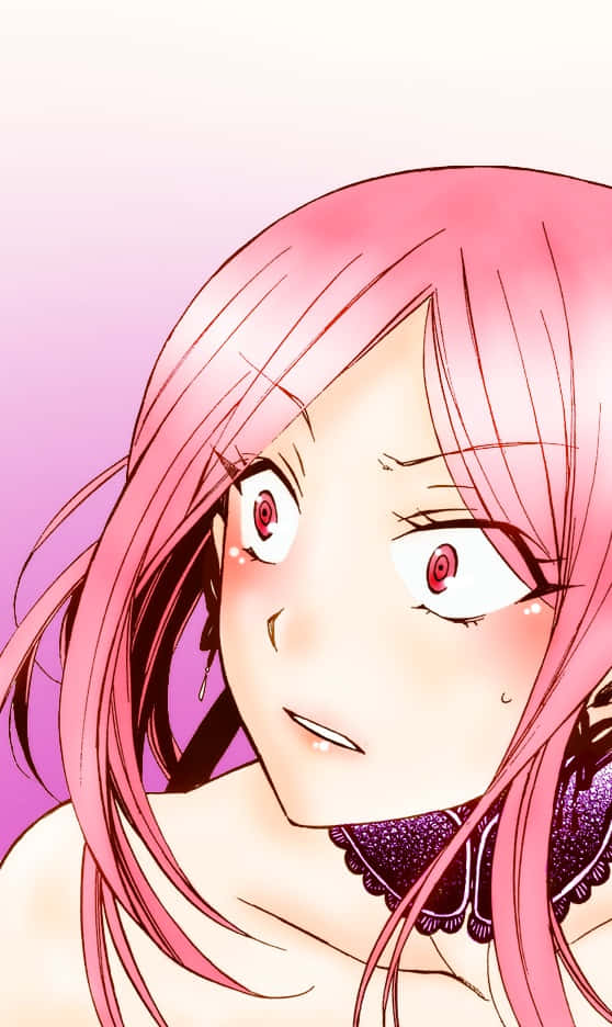 Lottie Baskerville, pink hair, red eyes, SD Phone Wallpaper