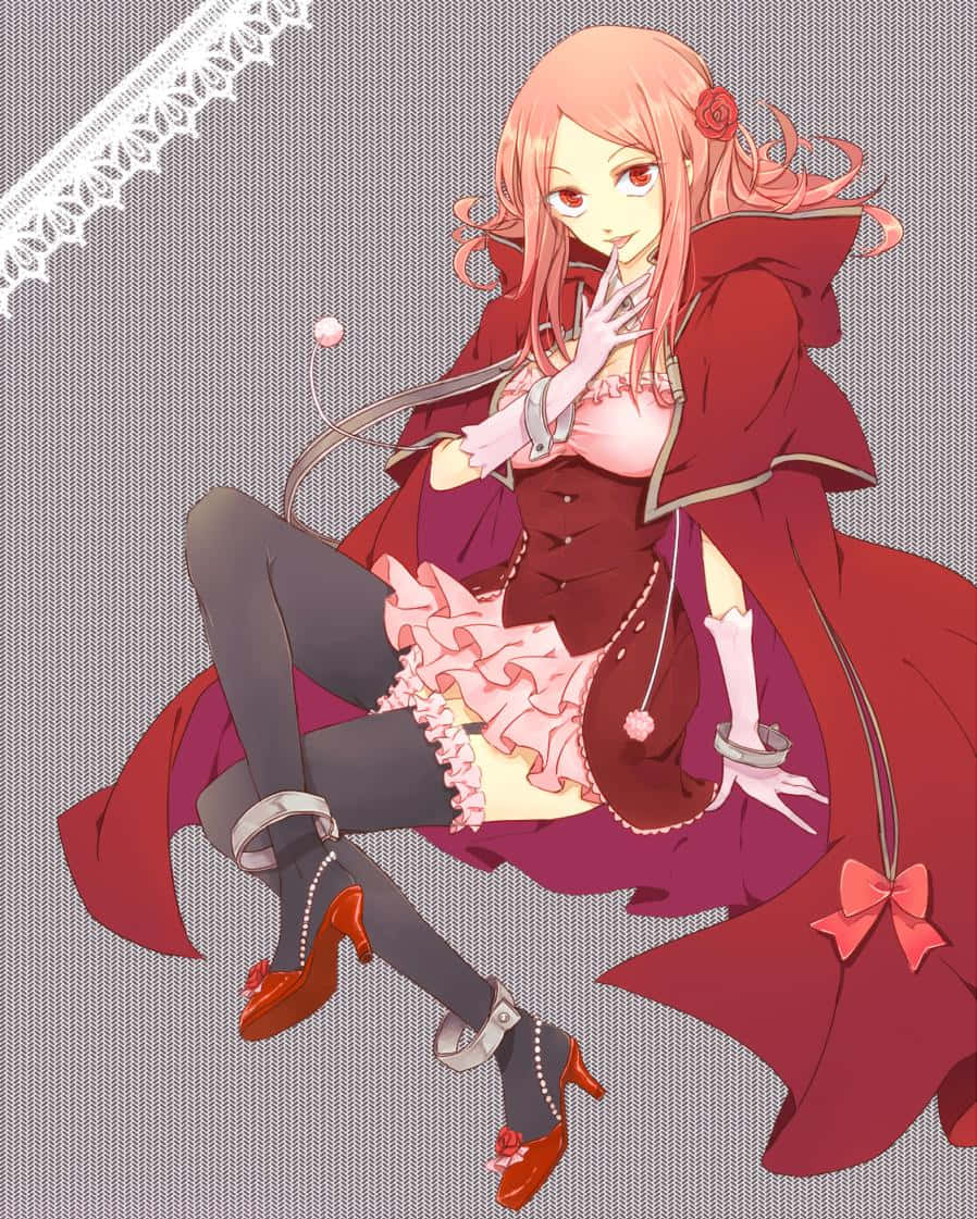 Lottie Baskerville, pink-haired anime girl, red coat, SD Phone Wallpaper