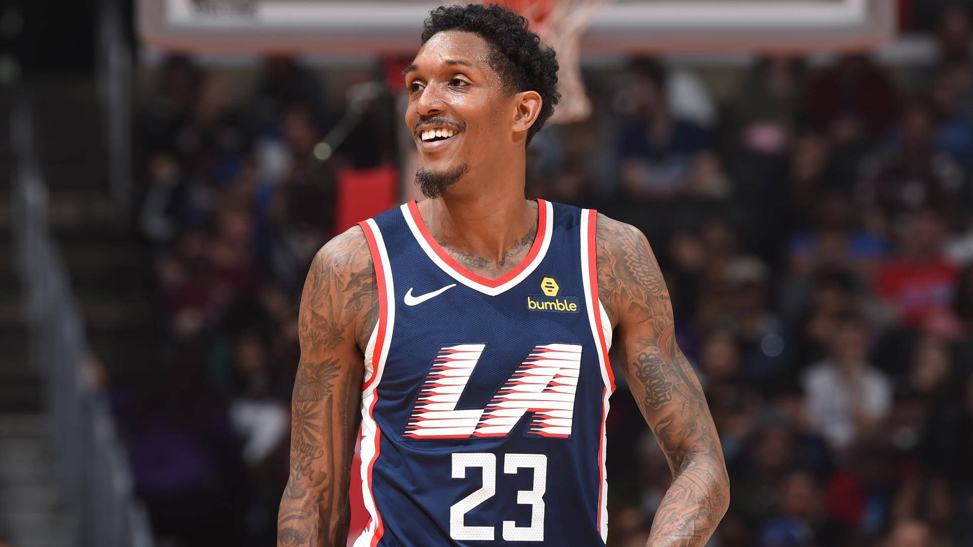 Lou Williams, blue LA jersey, number 23, Full HD Desktop Wallpaper