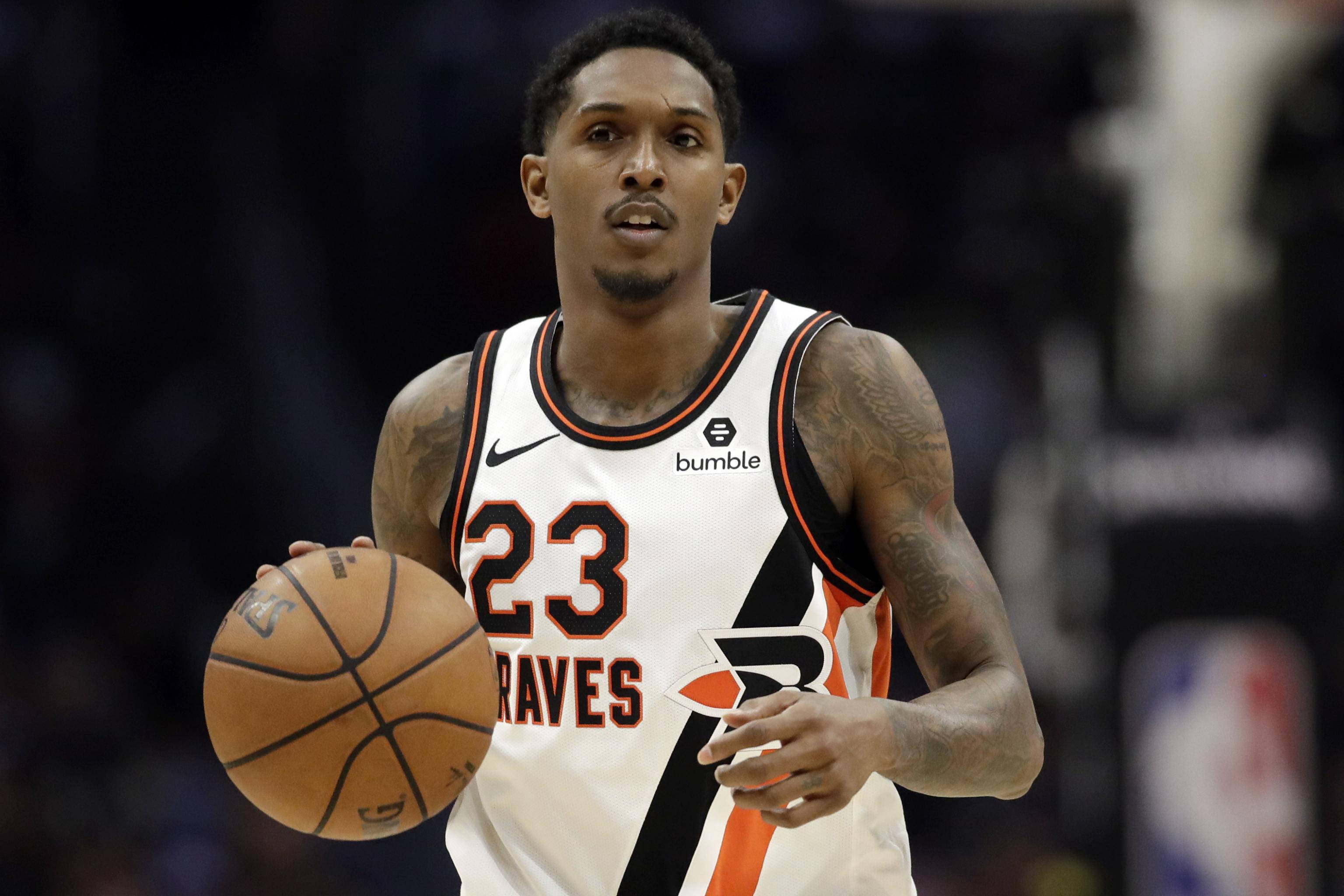 Lou Williams, white and orange jersey, basketball player, 2K Desktop Wallpaper