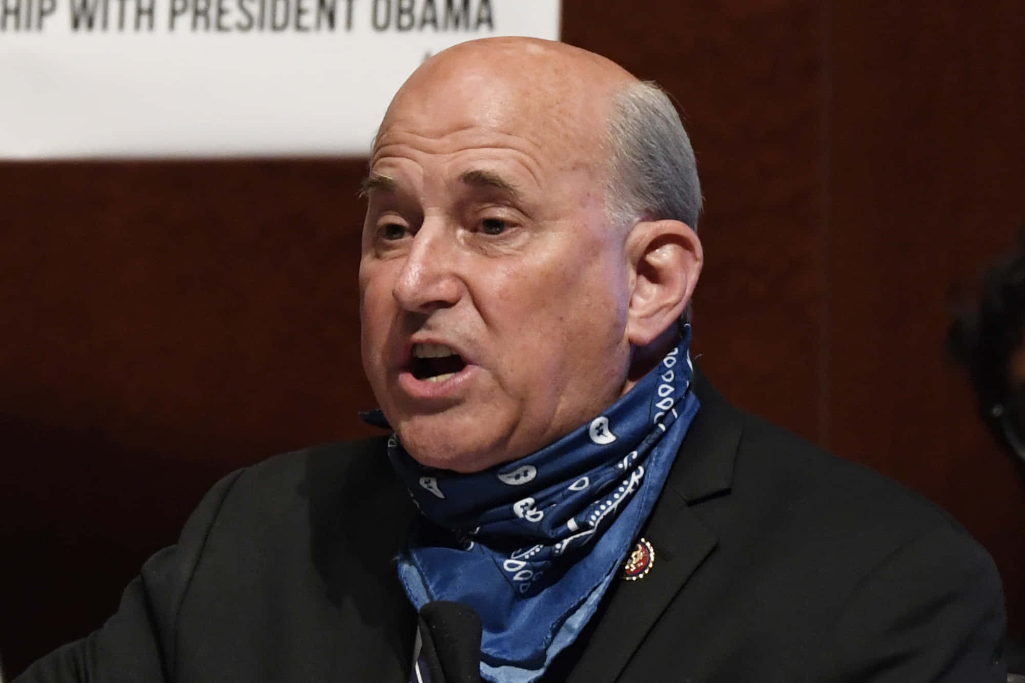 Louie Gohmert, black suit, blue patterned bandana, Full HD Desktop Wallpaper