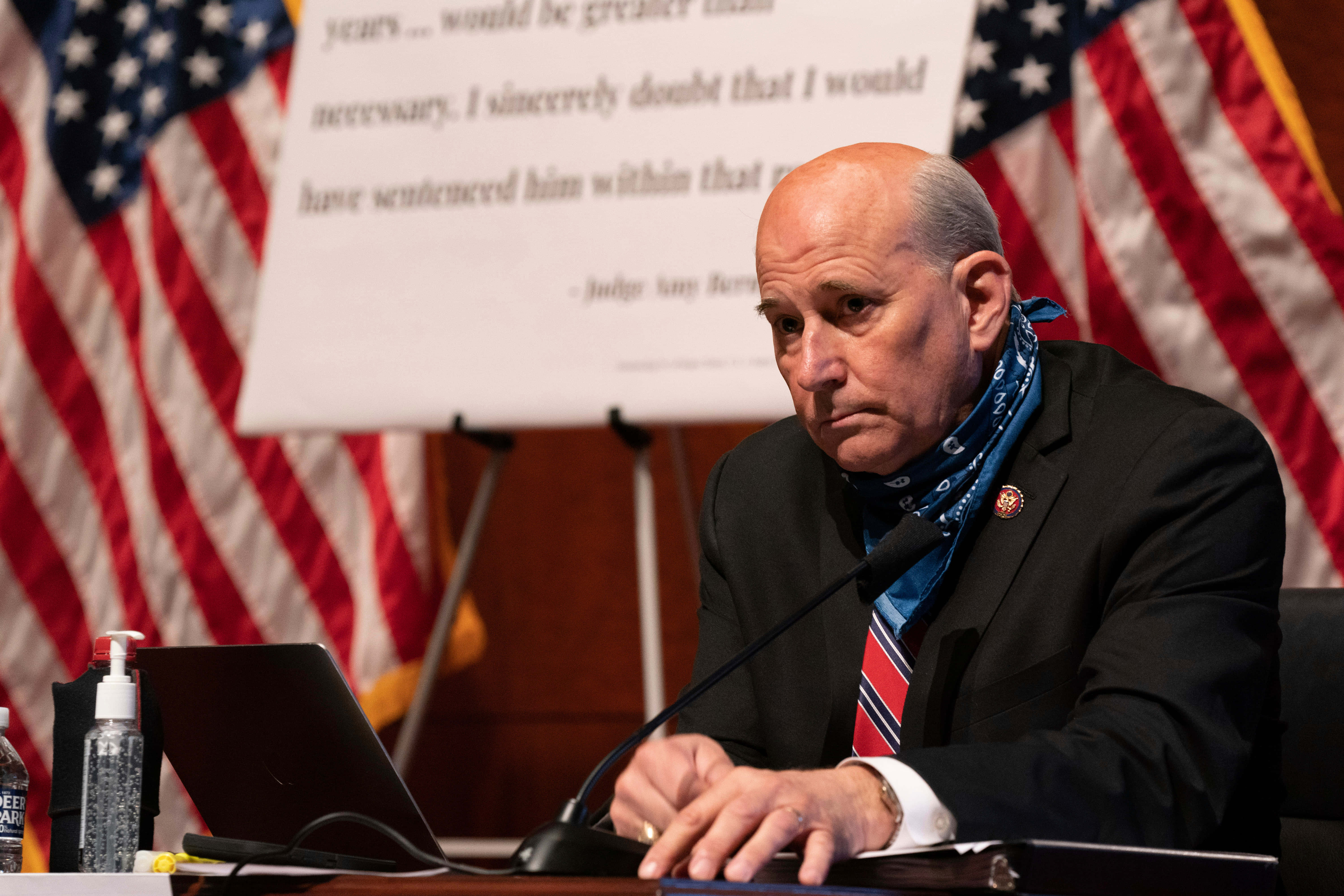 Louie Gohmert, blue bandana, suit, 5K Desktop Wallpaper