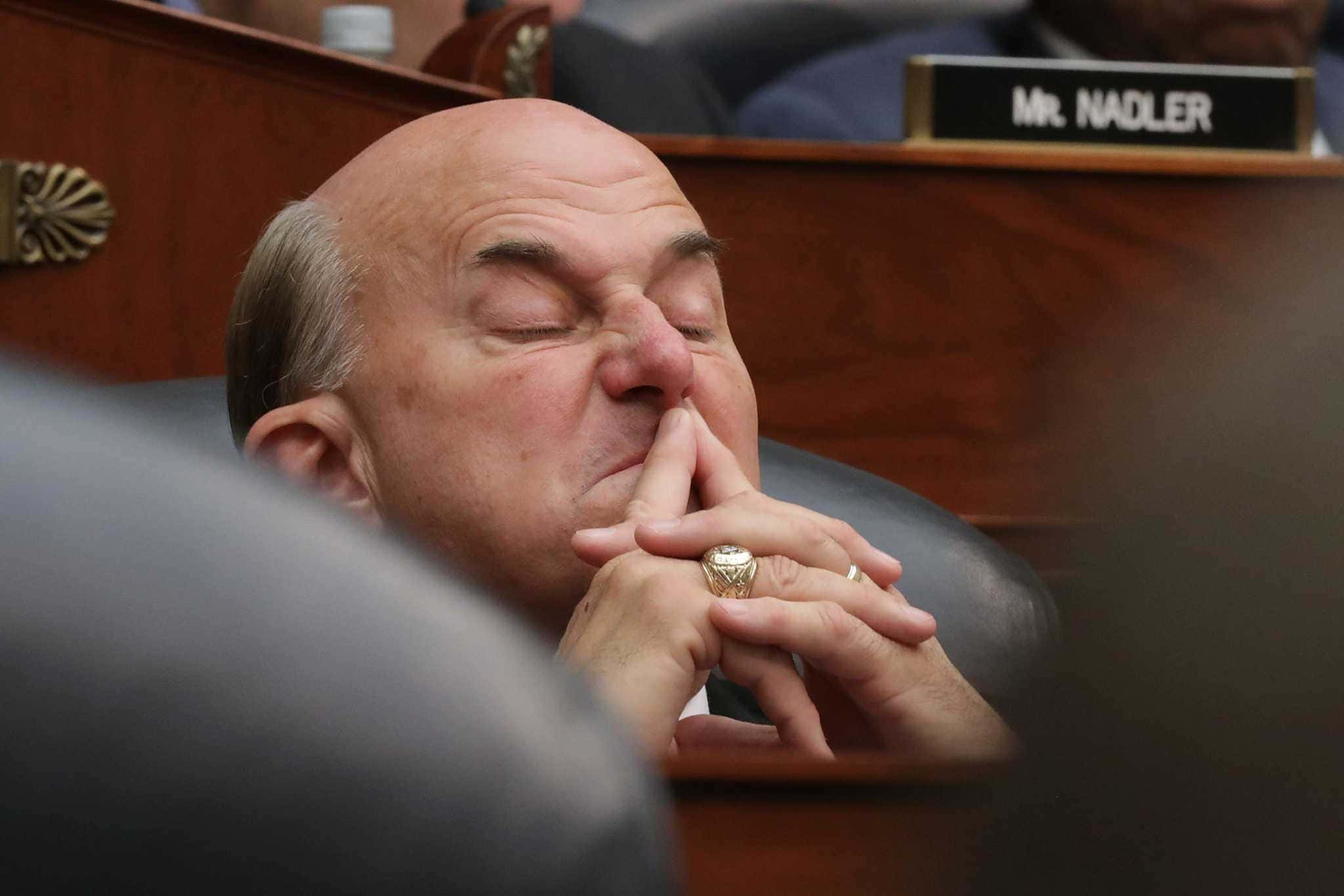 Louie Gohmert, bald man, eyes closed, Full HD Desktop Wallpaper
