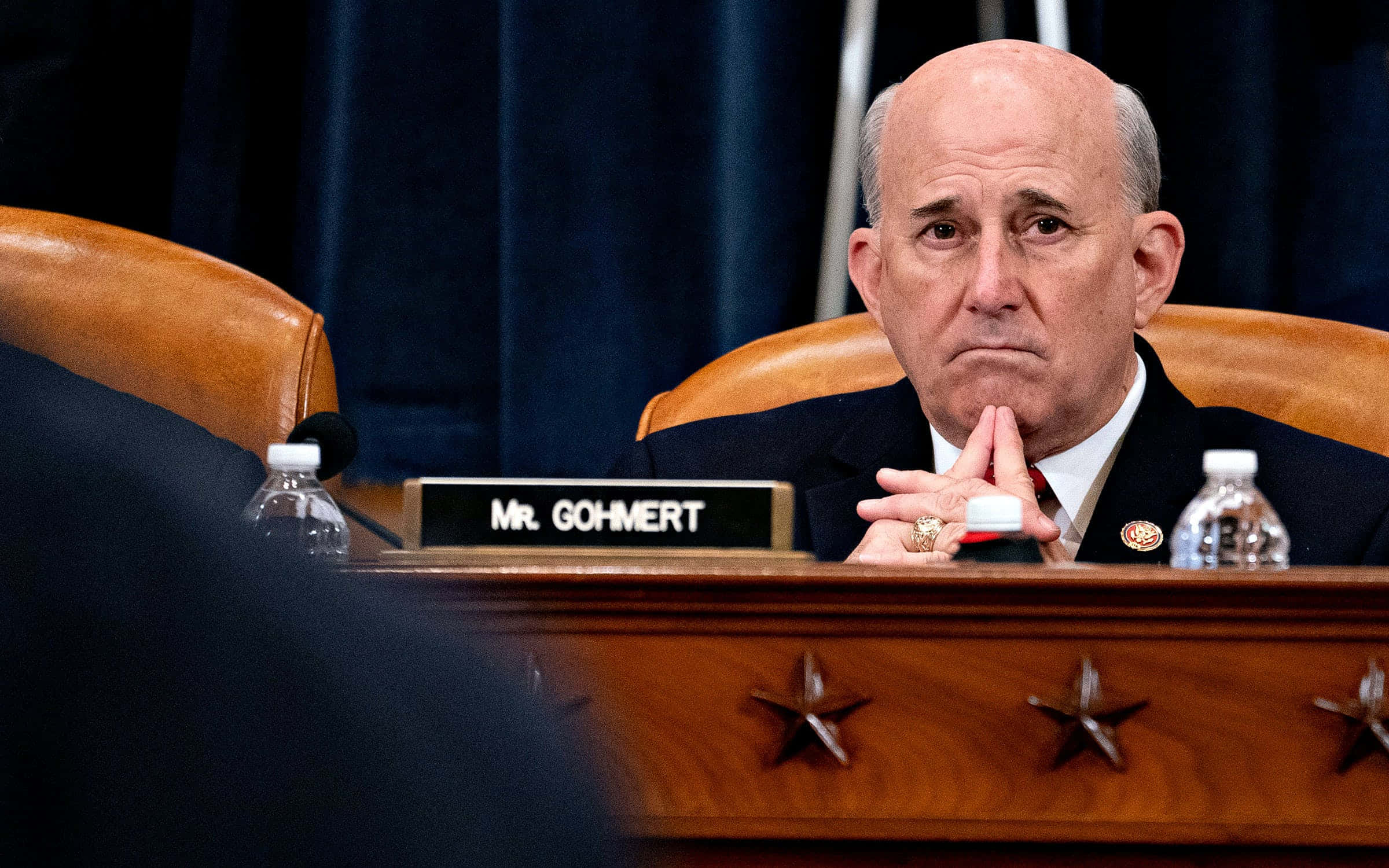 Louie Gohmert, suit, wooden hearing table, Full HD Desktop Wallpaper