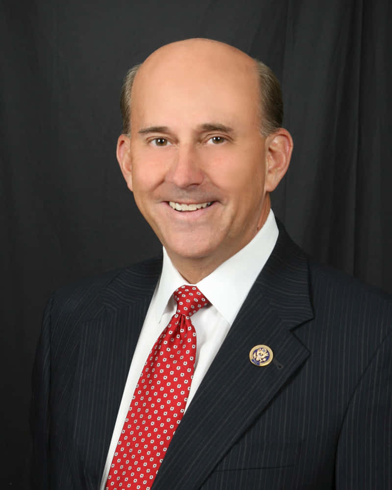 Louie Gohmert, dark pinstripe suit, red patterned tie, SD Phone Wallpaper