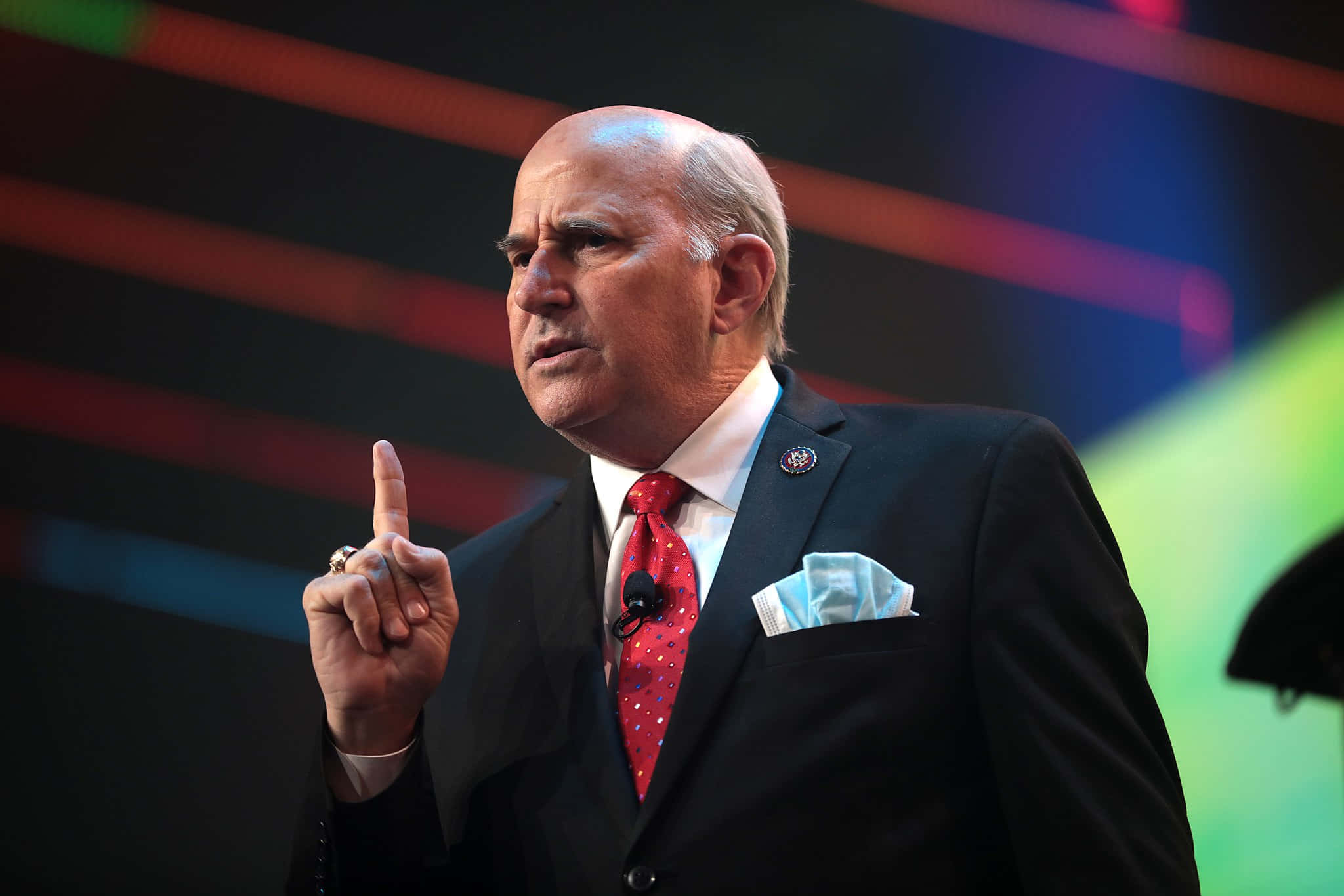 Louie Gohmert, black suit, red tie, Full HD Desktop Wallpaper