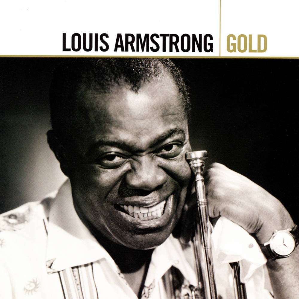 Louis Armstrong, trumpet, black and white backdrop, SD Desktop Wallpaper