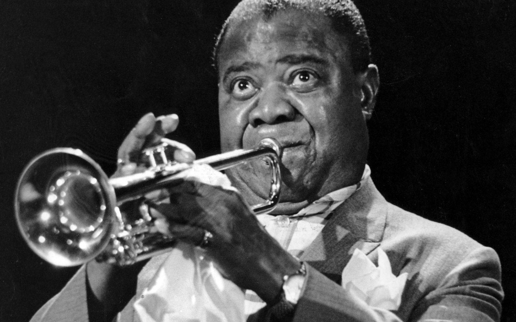 Louis Armstrong, jazz trumpeter, stage lighting, HD Desktop Wallpaper