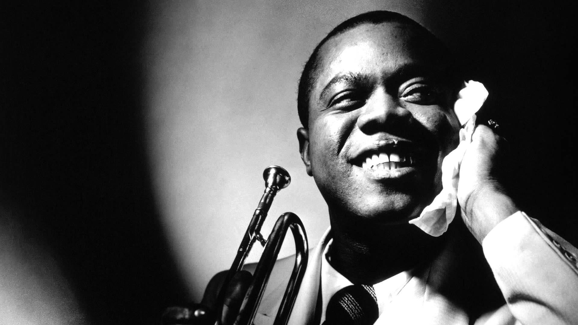 Louis Armstrong, jazz trumpeter, instrument, Full HD Desktop Wallpaper