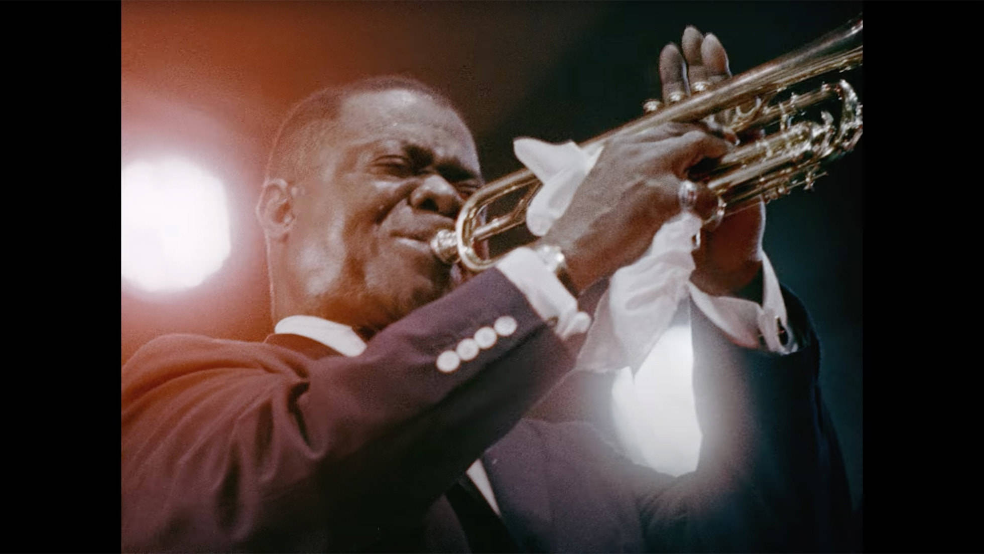 Louis Armstrong, jazz trumpeter, suit, Full HD Desktop Wallpaper