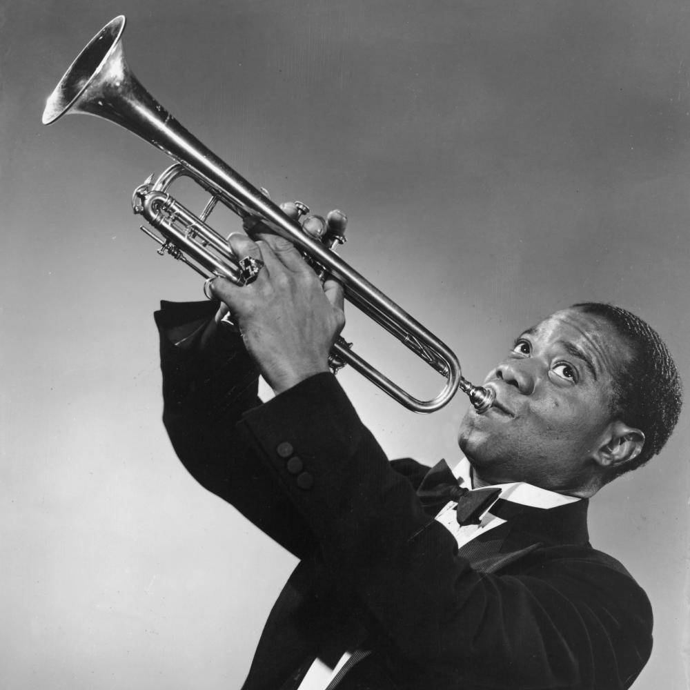 Louis Armstrong, tuxedo, trumpeter, SD Desktop Wallpaper