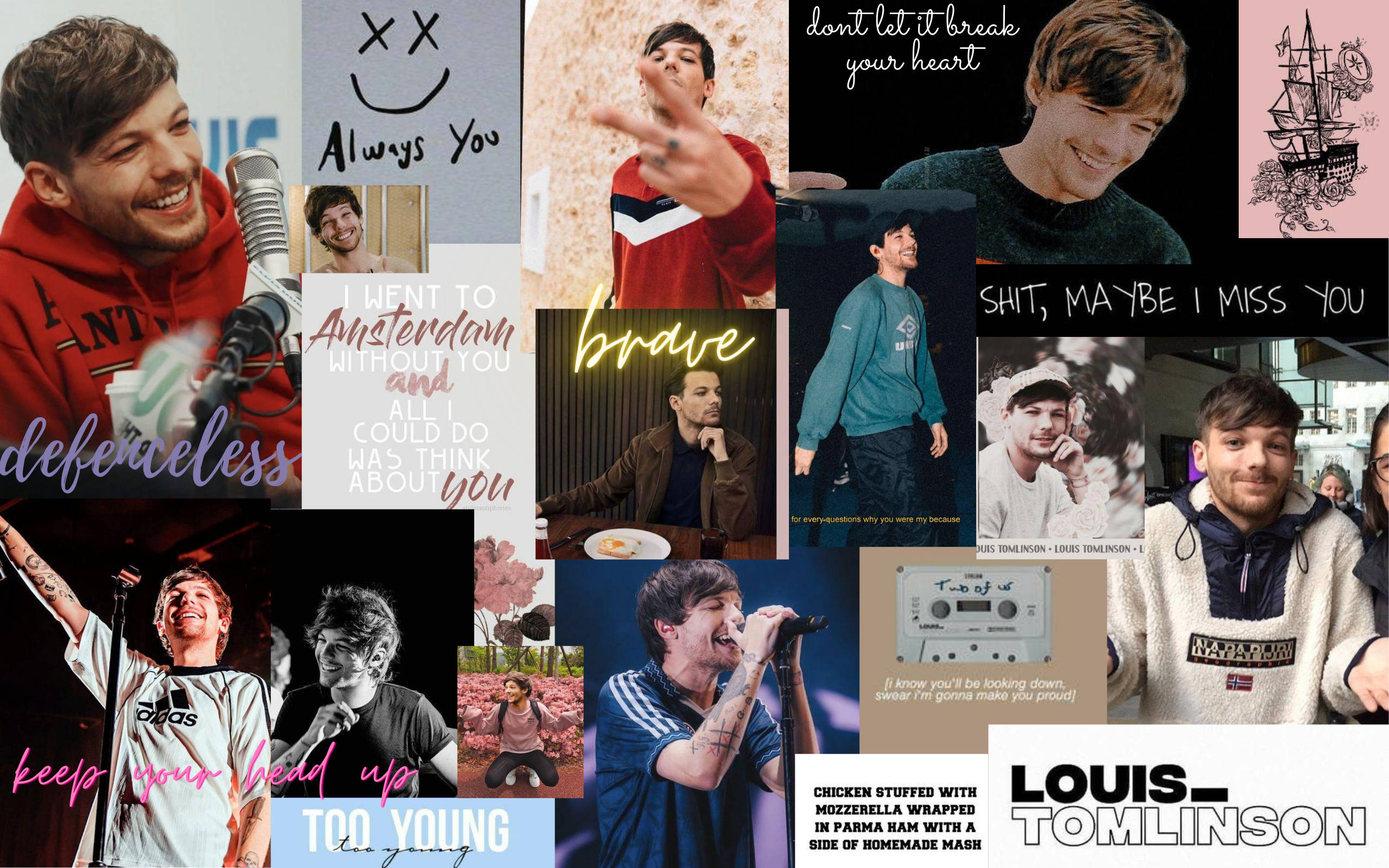 Louis Tomlinson, collage, photos, 2K Desktop Wallpaper