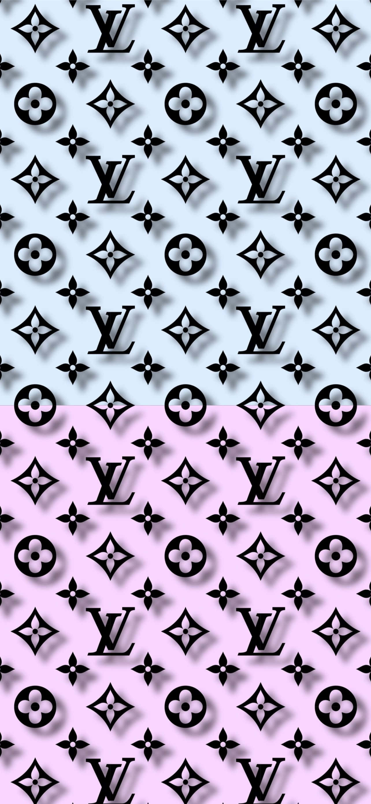 Louis Vuitton, monogram pattern, black, 2K Phone Wallpaper