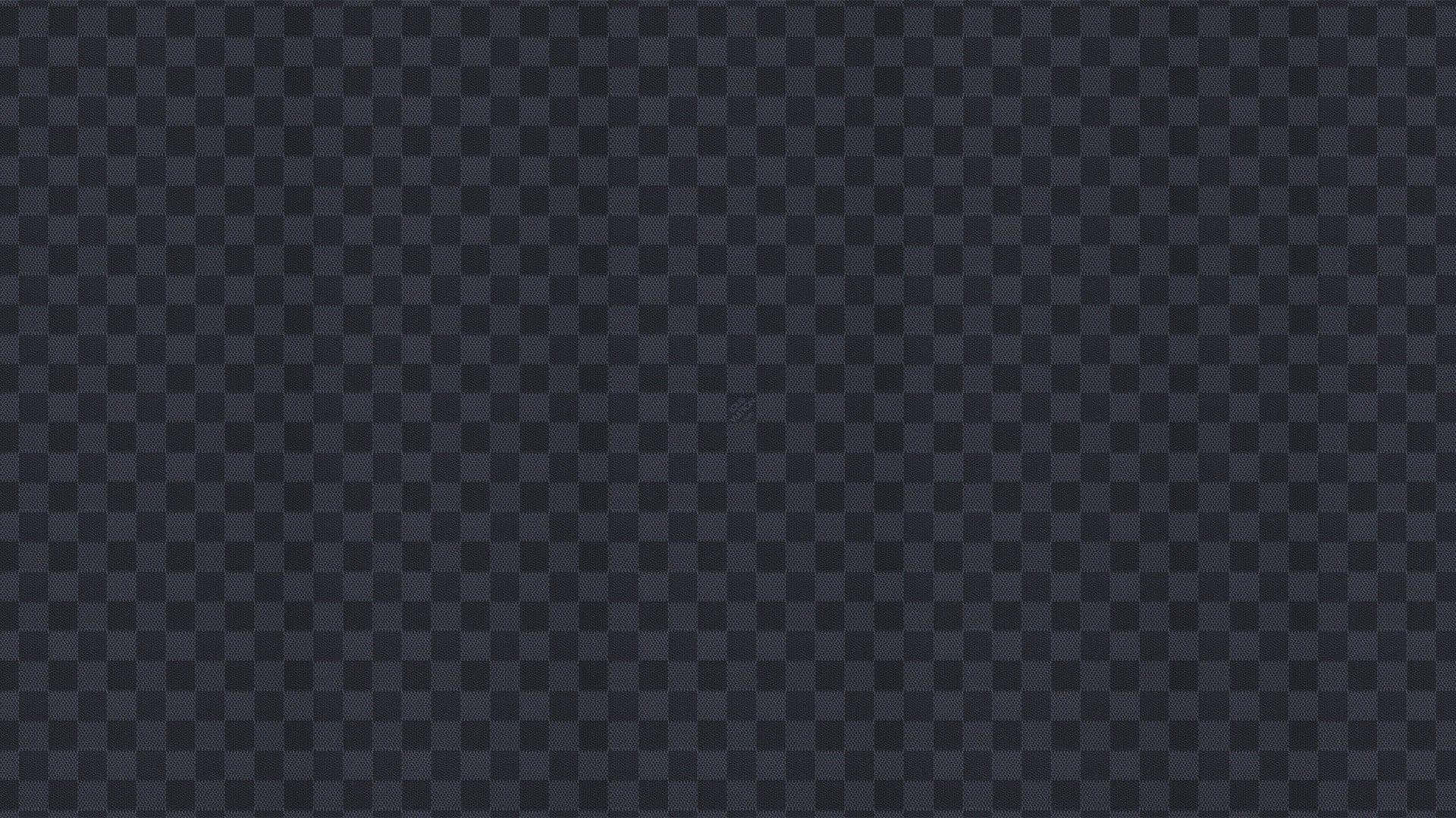 Louis Vuitton, dark gray and black checkerboard pattern, subtle texture, Full HD Desktop Wallpaper