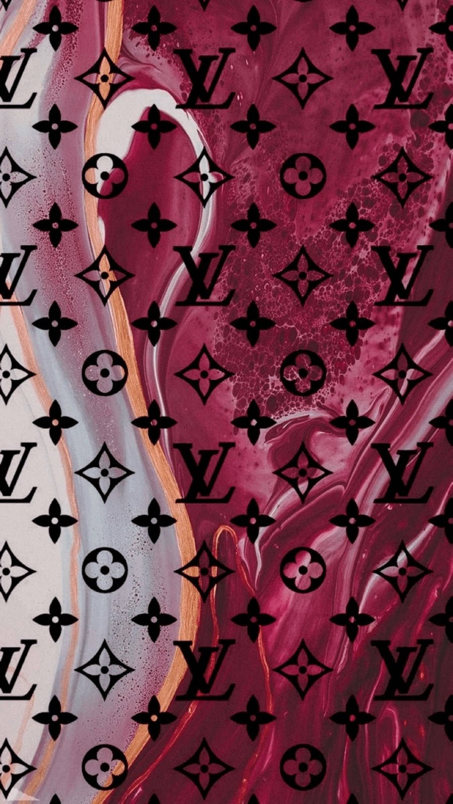 Louis Vuitton, monogram, black, HD Phone Wallpaper