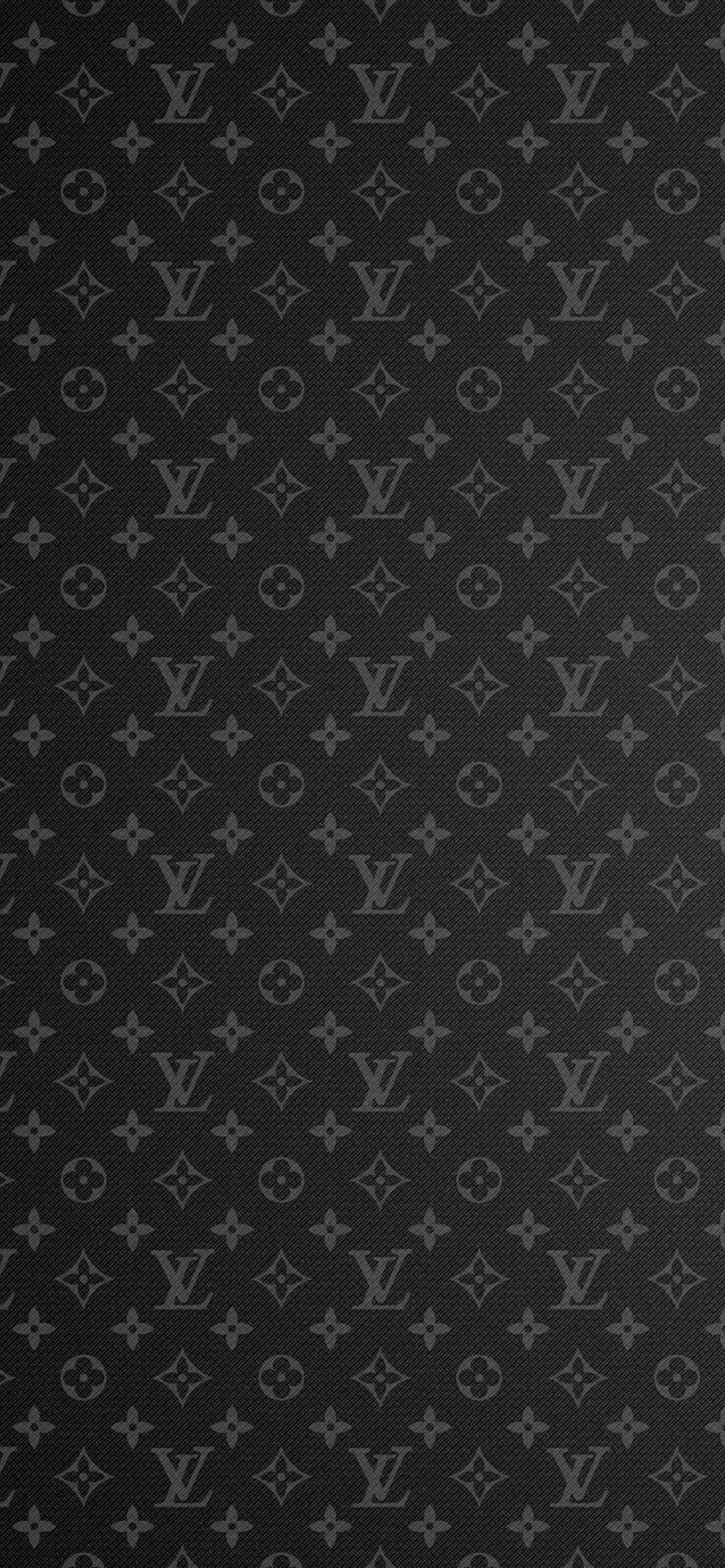 Louis Vuitton, monogram pattern, gray, 2K Phone Wallpaper