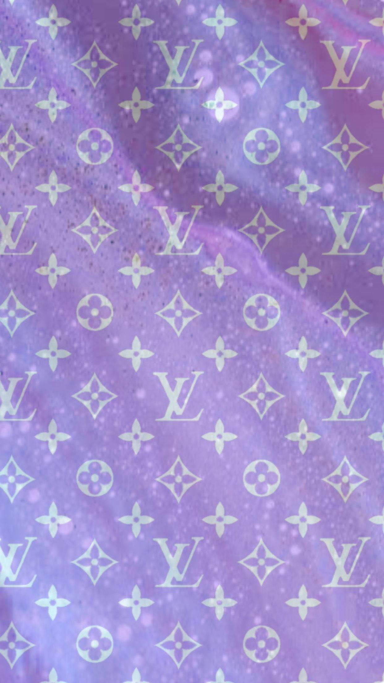 Louis Vuitton, monogram patterns, purple gradient, Full HD Phone Wallpaper