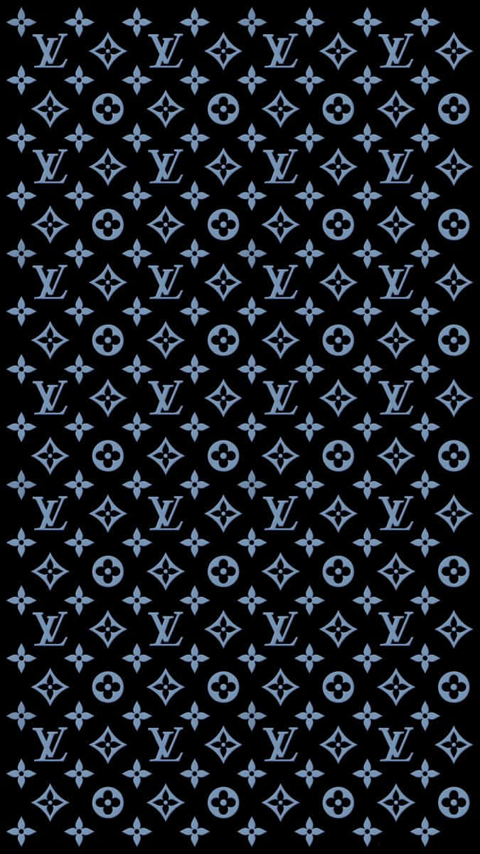 Louis Vuitton, monogram pattern, blue Louis Vuitton logos, SD Phone Wallpaper