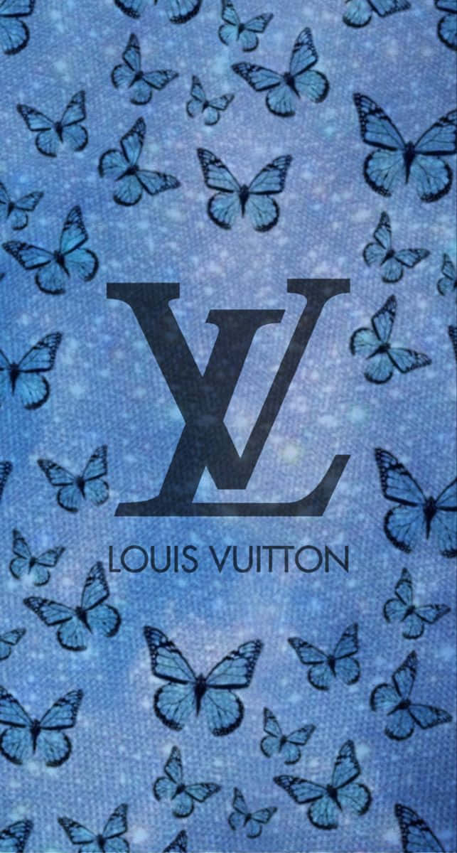 Louis Vuitton Blue, Louis Vuitton logo, blue textured wallpaper, SD Phone Wallpaper