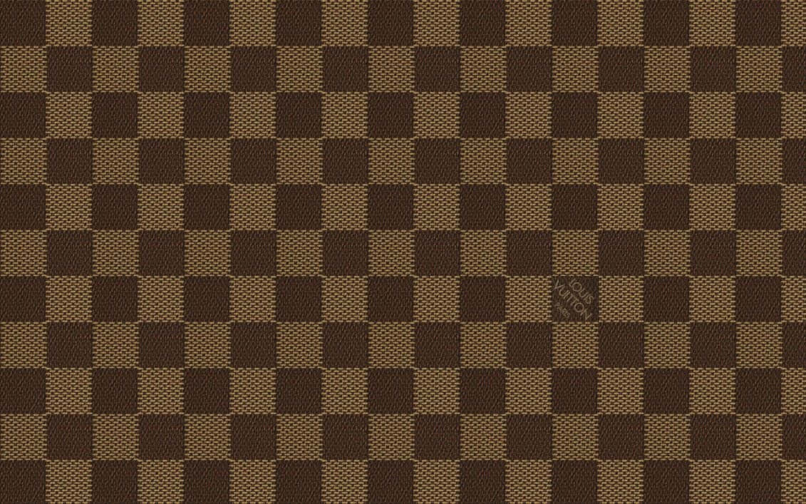 Louis Vuitton, brown and tan checkerboard patterned fabric, subtle woven texture, SD Desktop Wallpaper