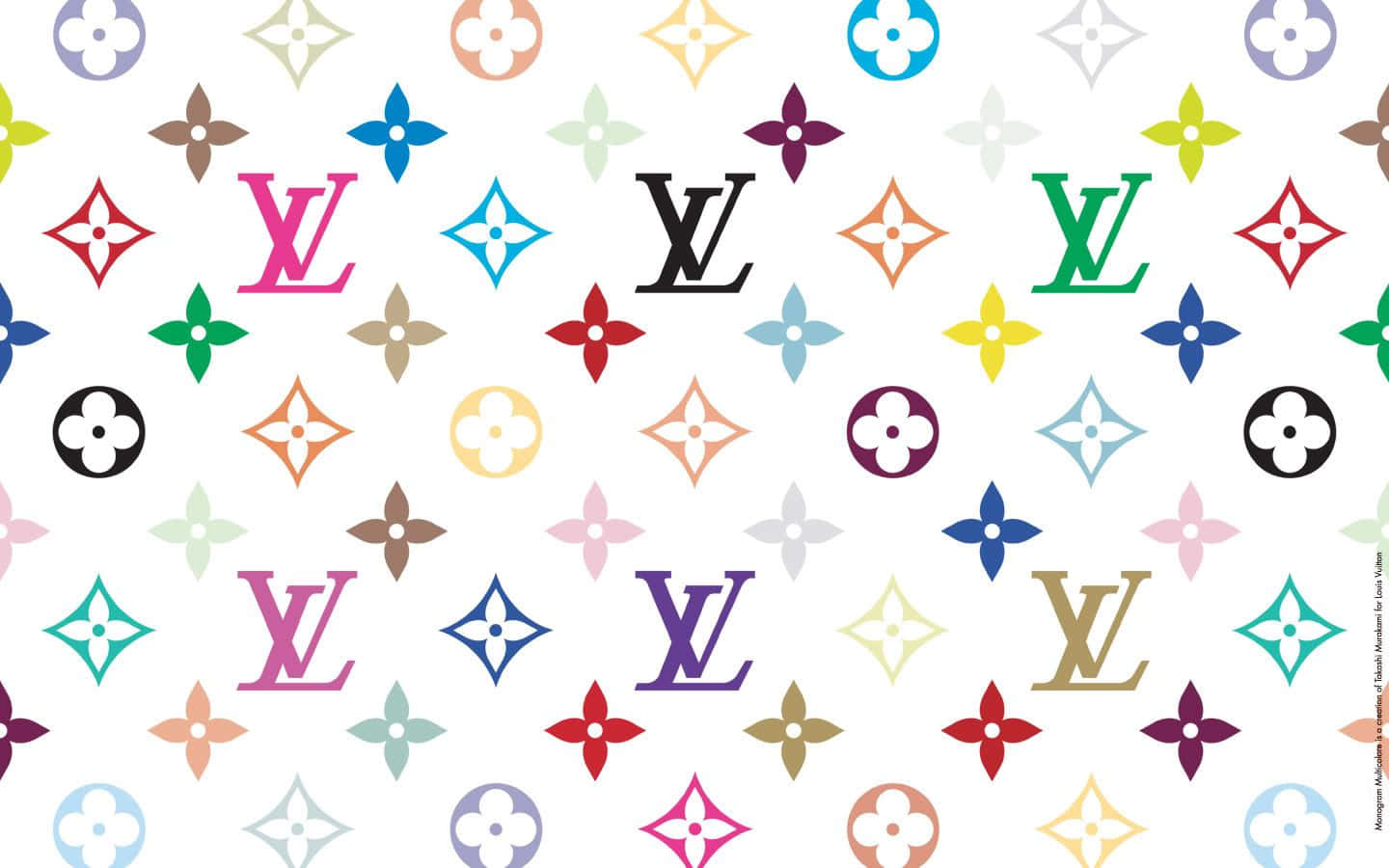 Louis Vuitton, monogram, floral motifs, HD Desktop Wallpaper