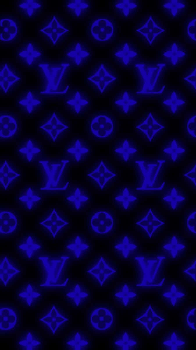 Louis Vuitton, blue-purple, black, SD Phone Wallpaper