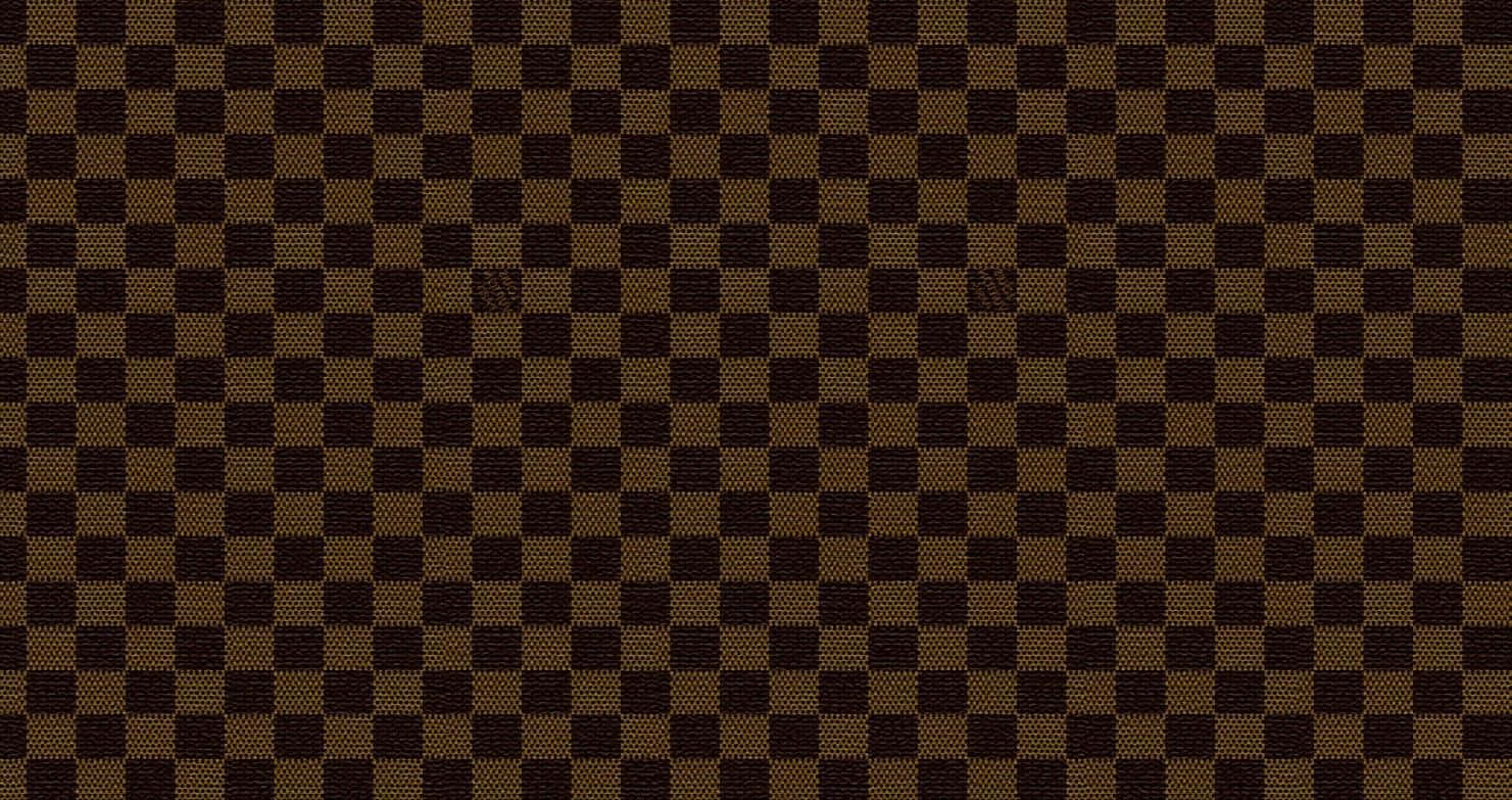 Louis Vuitton, brown and black checkerboard pattern, subtle woven texture, HD Desktop Wallpaper