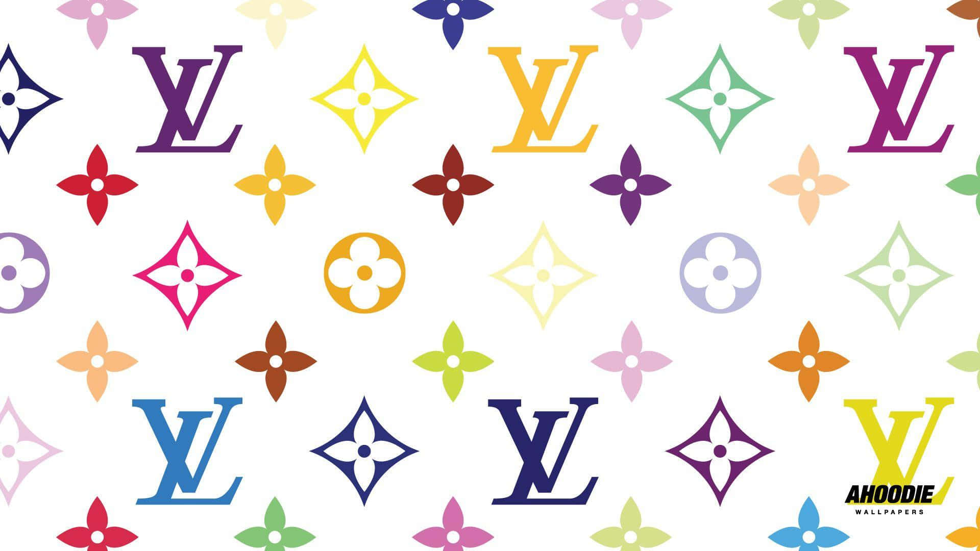 Louis Vuitton, monogram logos, floral motifs, Full HD Desktop Wallpaper