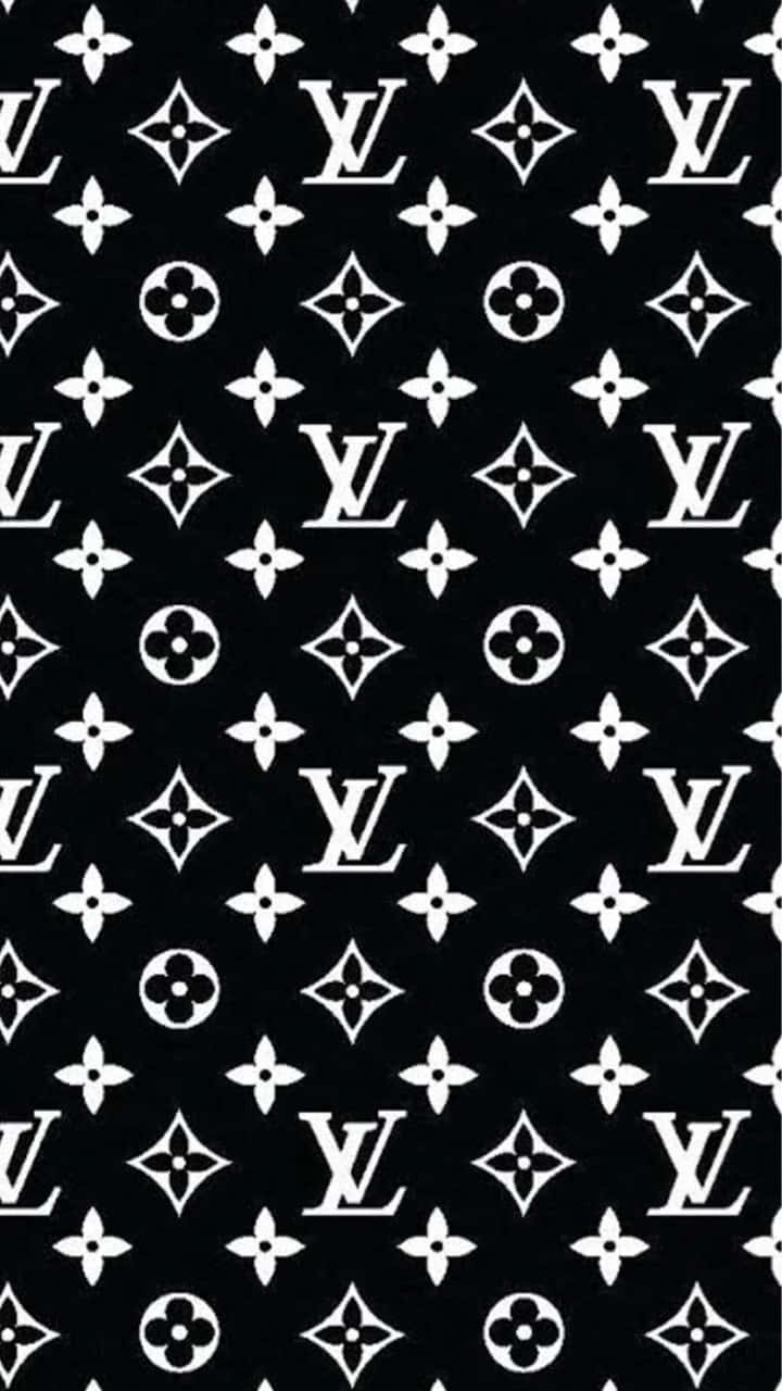 Louis Vuitton, black and white, repeating pattern, HD Phone Wallpaper