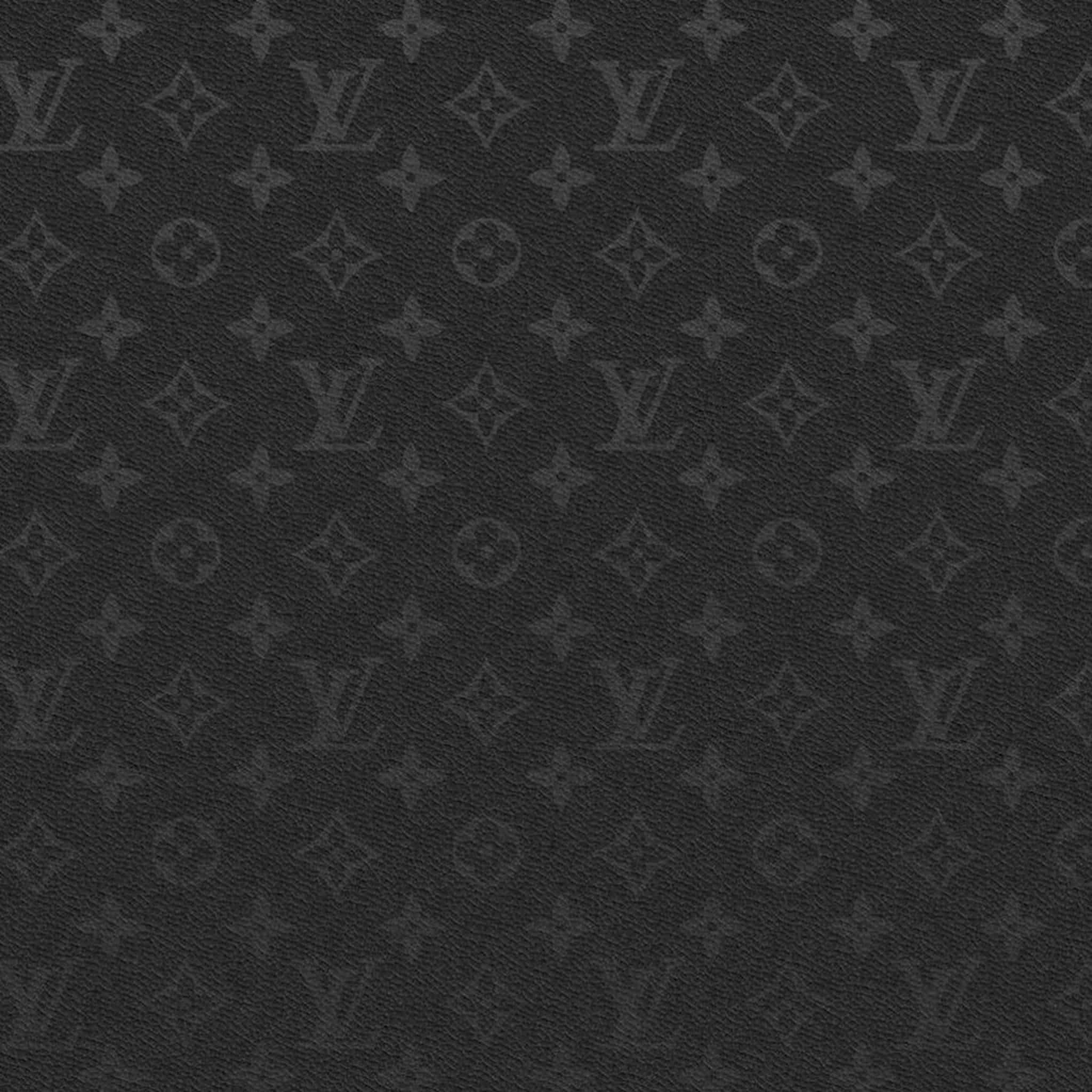 Louis Vuitton, black textured leather, monogram patterns, Full HD Desktop Wallpaper