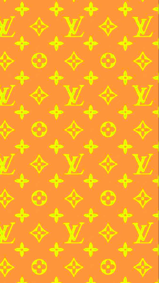 Louis Vuitton, orange, yellow, SD Phone Wallpaper